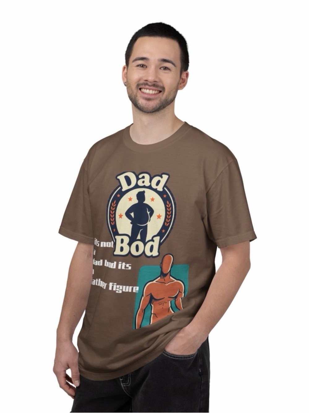 Dad Bod Graphic Tee - Brown